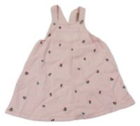Světlerůžové riflové šaty s kytičkami H&M