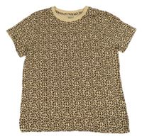 Béžovo-černé leopardí tričko Next