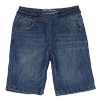 Modré riflové kraťasy s úpletovým pasem Denim Co.