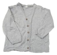 Šedý melírovaný propínací svetr H&M