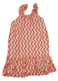 Bílo-červené pruhované šifonové šaty H&M
