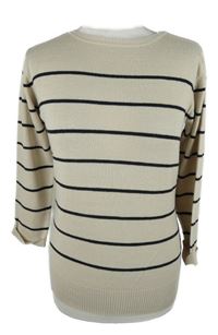 Dámský béžovo-černý pruhovaný lehký svetr Infinity 