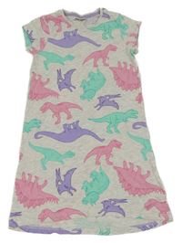Šedá melírovaná noční košile s dinosaury Kids