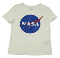 Smetanové crop tričko s logem NASA H&M
