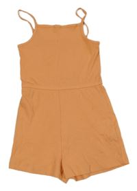 Oranžový žebrovaný kraťasový overal Primark