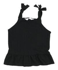 Antracitový žebrovaný crop top H&M