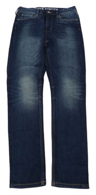 Tmavomodré super stretch skinny fit rifle H&M