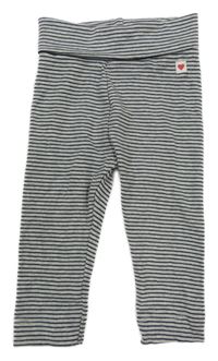 Světlešedo/melírovano-černé pruhované tepláky se srdíčkem H&M