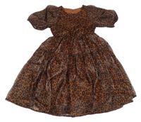 Hnědo-černé vzorované šaty H&M