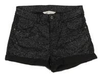 Černé manšestrové třpytivé kraťasy H&M