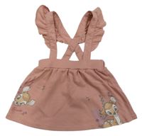 Růžová laclová sukně s Bambim a volánky Primark