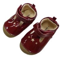 Tmavočervené lakované baleríny s hvězdami George vel. 19