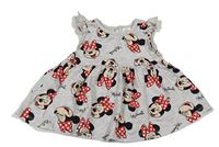 Šedá melírovaná bavlněná šatová tunika s Minnie LC Waikiki