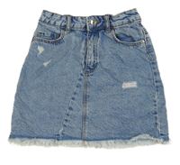 Modrá riflová sukně s prošoupáním Denim Co.