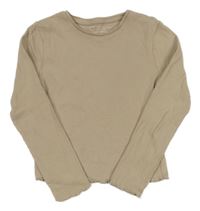 Béžové žebrované crop triko Primark