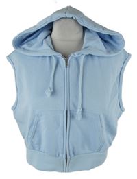 Dámská světlemodrá crop propínací mikina s kapucí H&M