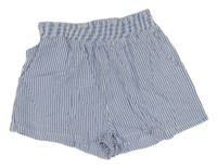 Modro-bílé pruhované lehké kraťasy Primark