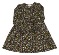 Černo-barevné květované šaty Primark