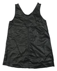 Černé koženkové šaty H&M