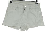 Dámské bílé riflové roztřepené kraťasy s prošoupáním H&M