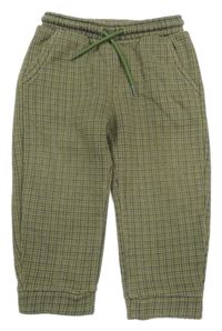 Khaki-modré kostkované tepláky Mayoral
