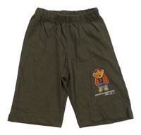 Khaki lehké kraťasy s medvídkem 