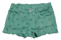 Tyrkysové hvězdičkované riflové kraťasy H&M