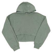 Světlezelená crop mikina s kapucí Primark