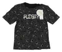 Nové - Černo-šedé vzorované tričko s Pudsey George