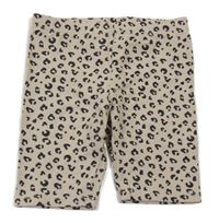 Béžové vzorované elastické kraťasy H&M