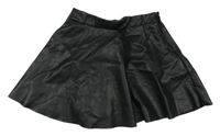 Černá koženková kolová sukně H&M