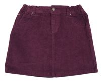 Vínová manšestrová sukně Tchibo