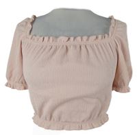Dámská světlerůžová crop halenka H&M