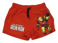 Červené plážové kraťasy s Iron Manem Marvel