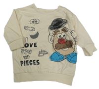 Smetanová mikina s potiskem - Mr. Potato George