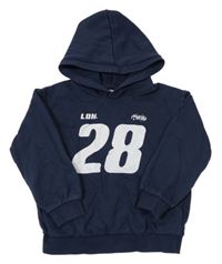 Tmavomodrá mikina s číslem a kapucí H&M