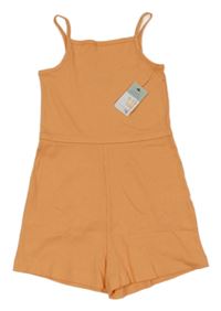 Nové - oranžový žebrovaný kraťasový overal Primark