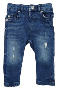 Tmavomodré skinny rifle s prošoupáním River Island