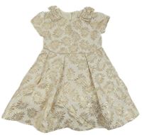 Béžové květované šaty s mašlemi Mothercare
