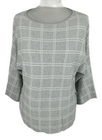 Dámský šedo-bílý kostkovaný svetr S. Oliver 