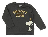 Tmavošedá mikina se Snoopym 