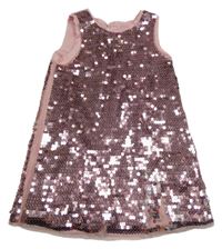 Světlerůžové flitrové šaty H&M