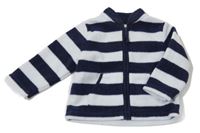 Tmavomodro-bílá pruhovaná fleecová propínací mikina Mothercare