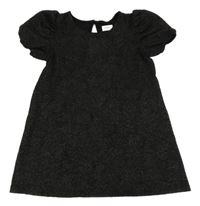 Černo-šedé žebrované vzorované šaty F&F