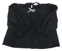 Černá mačkaná tunika s mašlí H&M