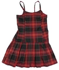 Černo-červeno-bílé kostkované šaty H&M