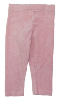Světlerůžové žebrované sametové legíny Matalan