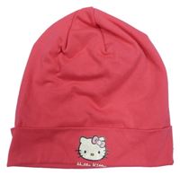 Růžová bavlněná čepice s Kitty 