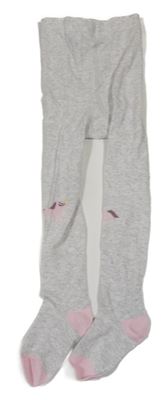 Světlešedo/růžové melírované punčocháče s jednorožci H&M