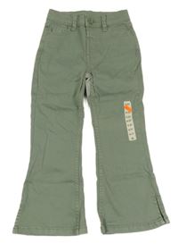 Nové - Světlezelené plátěné flare kalhoty Dunnes Stores